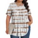 Tencede Womens Plus Size Tops Tunic Short Sleeve Crew Neck Shirts Casual Soft Blouse 1X-5X